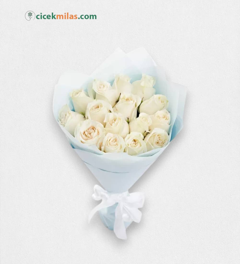 15 Adet Beyaz Gül Buketi