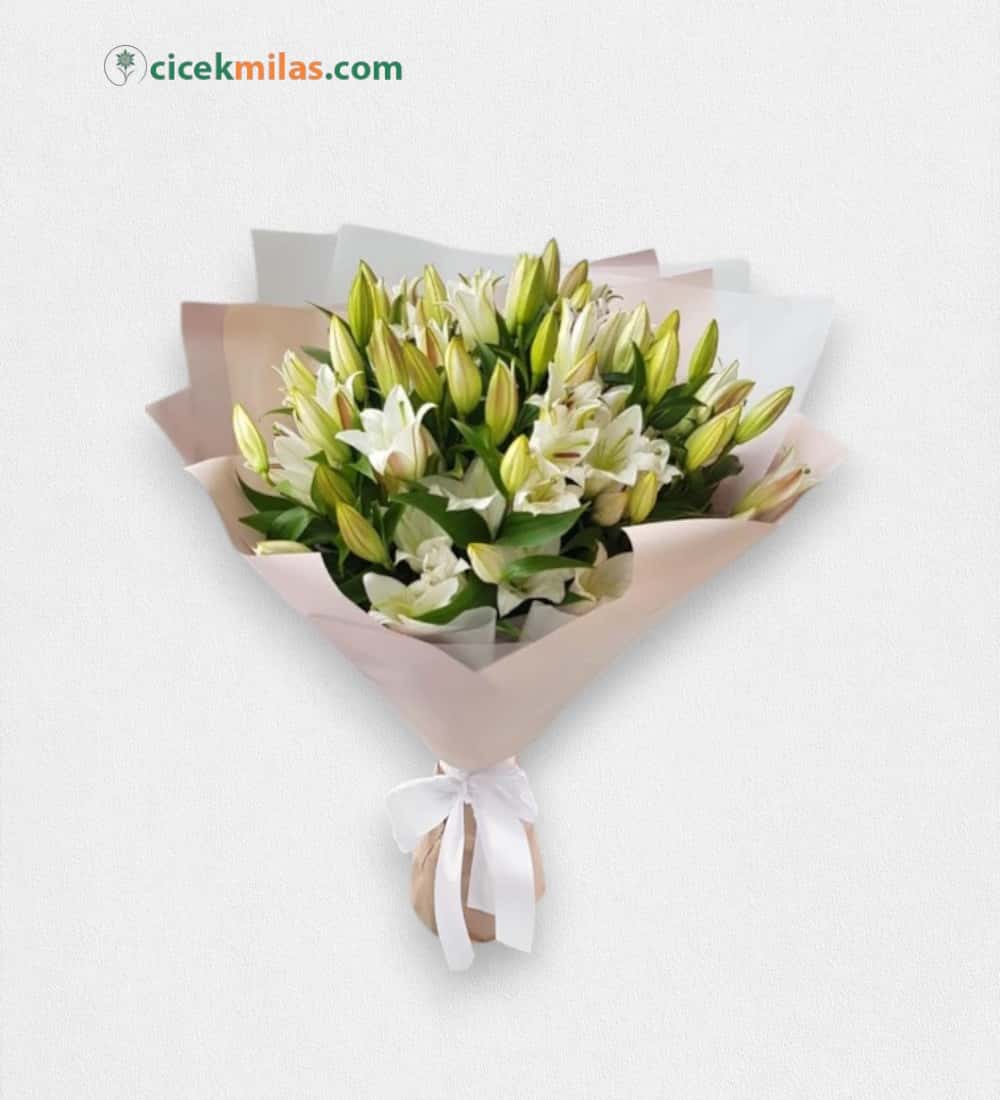 21 Adet Beyaz Kazablanka Buketi