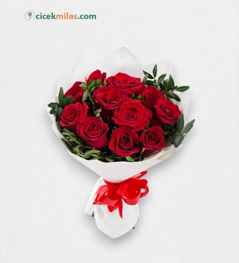 11 Adet Kırmızı Gül Buketi